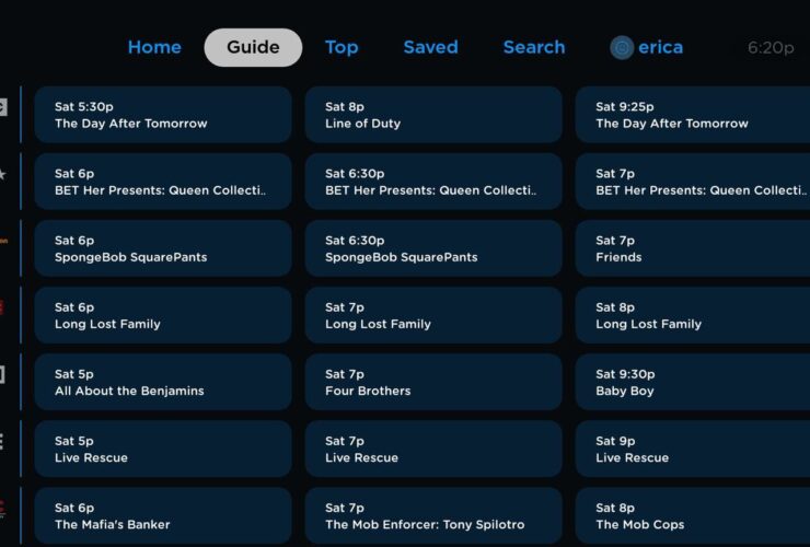 Spectrum picked channel list related to entertainment